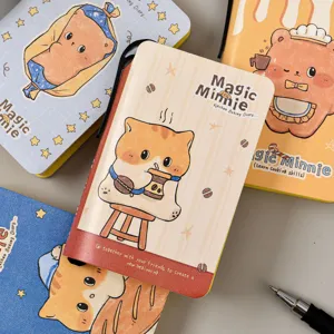 Leuke cartoon zaknotitieboekset met een bakthema en ontwerpen van katten en beren