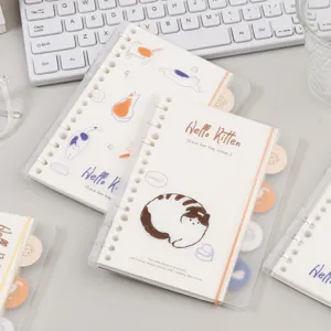 6-hole loose-leaf notebook cute cat planner aesthetic diary student stationery refillable