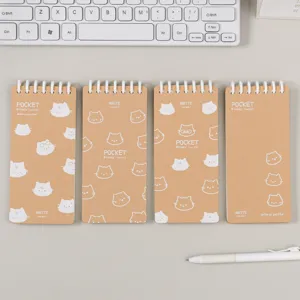 Pocket Losbladig Notitieboek Gelijnd Spiraaljournaal Schattig Kattenpatroon Kraftpapier Kaft Draagbaar Dagboek
