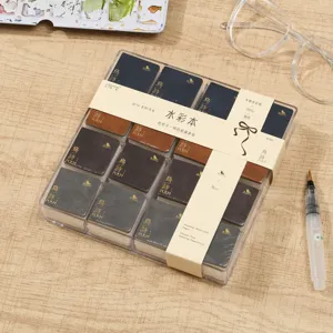 Set taccuino acquerello tascabile portatile, carta a grana fine 300g, mini album da disegno quadrato