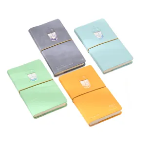 Lot de 4 carnets mignons en cuir PU, motifs chat et thé au lait, coloris variés