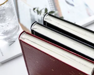 Carnet de notes vintage relié 36K poésie journal papeterie minimaliste beaux détails