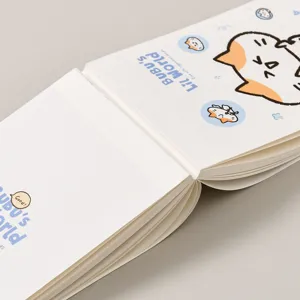 Quaderno bozza gatto carino A7, taccuino di cancelleria per studenti rilegato senza fili.