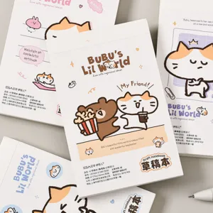 Simpatico taccuino A7 gatto cartone animato cancelleria per studenti blocco note tascabile