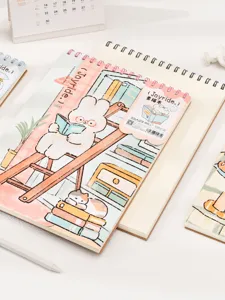 Macro view of the cute rabbit illustration on the A4 sketchbook cover detail.