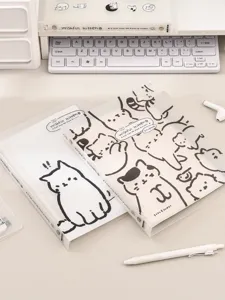 Schattig kattenillustratie ringband notitieboek B5 studenten kantoorartikelen planner