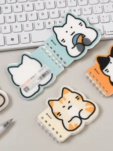 Schattig kat spiralen notitieboekje mini pocket memoblok cartoon draagbaar voor studenten.