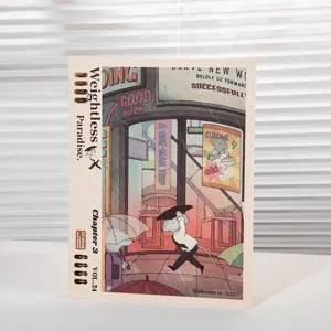 Creative cassette tape style notebook cover detail, artistic illustration design, unique diary.