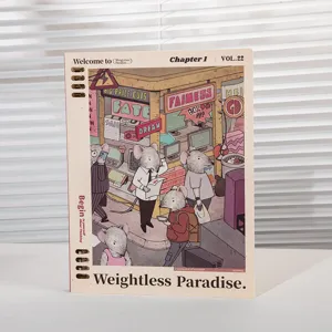 Detail view of the refillable loose-leaf notebook featuring unique artistic cover design.