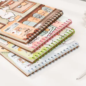 Isabelle A4 spiral bound sketchbook with cute cartoon dog illustrations for students