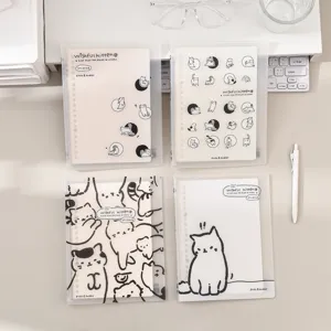 Schattige B5 Ringband Notitieboek Losbladige Transparante Hoes Schattig Kat Briefpapier