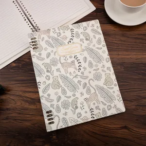B5 Loose-leaf Spiral Notebook with Cute Animal Plant Cover Line Pages Student Diary Notepad