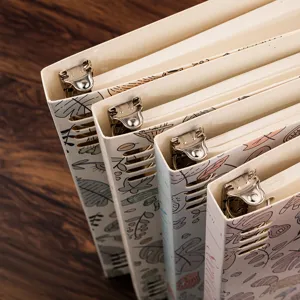 B5 loose leaf notebook botanical pattern binder planner aesthetic stationery study supply detail view