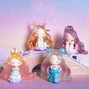 Ornamento Luminous Daydream Elf Resin Blind Box Statuetta per Ragazza Cangiante con Sfumature Sirena Antler per Decorazioni Casa Regalo