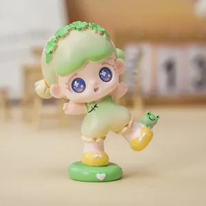 Detailed view of YY's Adorable Pet Plan blind box figurine with clover hair and frog.