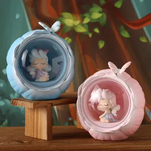 Creative cute girl night light resin craft ornaments for bedroom bedside table gift decor