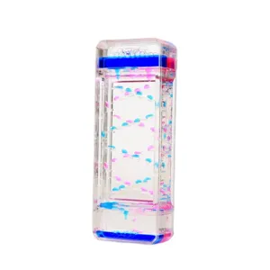 Temporizador creativo de movimiento líquido con gotas azules y rosas para decoración mesa