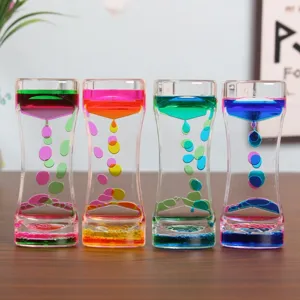 Reloj de Arena Líquido Dinámico de Acrílico Temporizador de Gota de Aceite de Doble Color Adorno de Escritorio Alivio del Estrés Gadget Sensorial Hogar Oficina