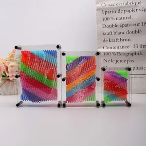 Set di tre dimensioni di giocattoli artistici 3D a spilli con spilli arcobaleno in plastica