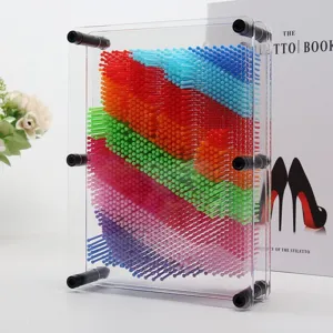 Giocattolo creativo 3D pin art arcobaleno modello di mano clone con cornice in acrilico
