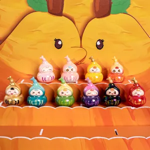Set di mini figurine colorate a forma di zucca con parole cinesi di buon auspicio