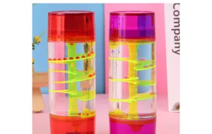 Dettaglio del timer liquido creativo a goccia d'olio color gelatina con spirale
