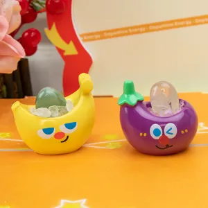 Ornements de bureau décoratifs créatifs en forme de banane et d'aubergine avec cristaux