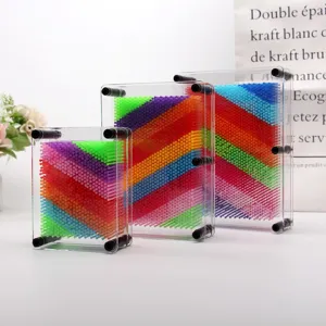 Giocattolo Pin Art 3D Arcobaleno Creativo Clone Impressione Mano Cornice Scultura Ago Decorazione Scrivania Giocattolo Sensoriale per Bambini Regali