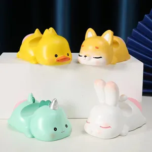 Variety of cute resin animal phone holders featuring duck, rabbit, and fox shapes