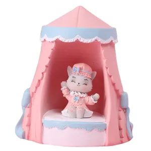 Veilleuse mignonne chat rose et bleu en forme de tente pour décoration de chambre