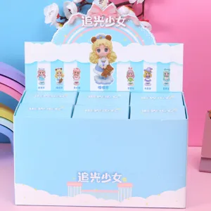 Full display box set of cute Chasing Light Girl blind box figures for kids gift.