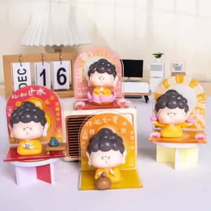 Creatief Zen Boeddha Ornament Schattig Cartoon Hars Miniatuur Beeldje Bureau Decoratie Home Office Accessoire Helend Cadeau Voor Vrienden