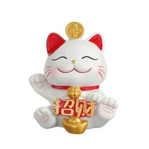 Adorable Maneki Neko Lucky Cat car dashboard figurine ornament for wealth and luck