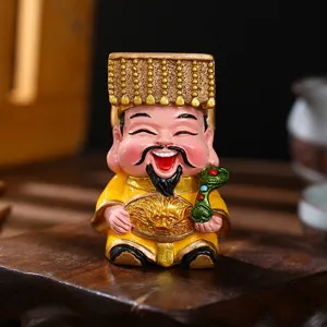 Traditional Chinese God of Wealth Caishen figurine for home decor and good fortune