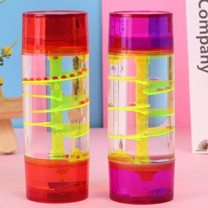 Timer a movimento liquido a spirale colorato con design a goccia d'olio per scrivania