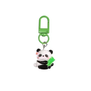 Cute cartoon panda keychain backpack pendant bag accessory lovely friend gift charm keyring