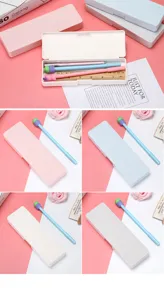 Multifunctional student pencil case plastic storage box simple portable stationery organizer set