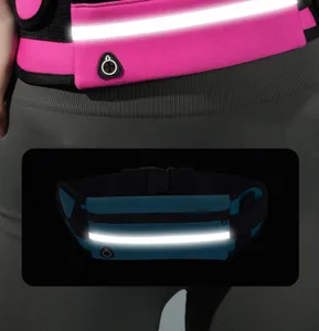 Riñonera deportiva impermeable con tira reflectante para correr fitness maratón aire libre