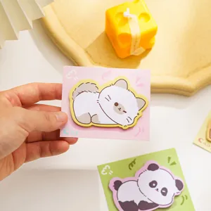 Cute cartoon animal sticky notes, aesthetic memo pads for office, school and daily messaging.