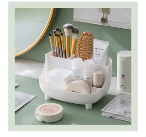 Multifunctionele bureau opbergdoos met meerdere vakken, kunststof make-up organizer.