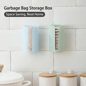 Wandmontierte Müllbeutel Aufbewahrungsbox Lochfreie Kunststoff Einkaufstaschen Organizer Für Küche Badezimmer Home Minimalist Müllsackspender