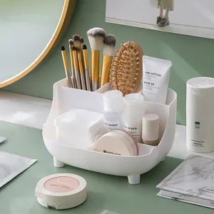 Multifunctionele bureau organizer met meerdere vakken voor briefpapier en cosmetica.