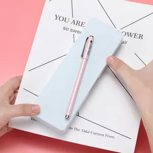 Student pencil case and gel pen set, clean modern design for school and office use.