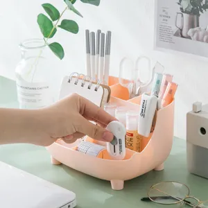 Multifunctionele bureau penhouder organizer voor kantoor en school opbergen roze