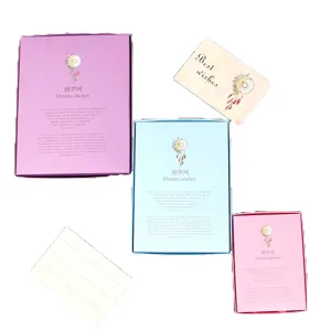 Boite d'emballage cadeau attrape-reves imprime en couleur style Ins avec cartes de vœux