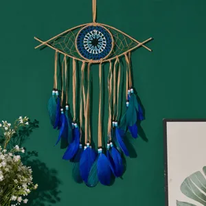 Handgemachter böser Blick Traumfänger Wandbehang, Boho Wohnkultur für Schlafzimmer Zimmer.