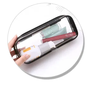 Clear Transparent Pencil Case Minimalist PVC Stationery Pouch Large Capacity Exam Storage Bag