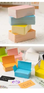 Set of colorful blank mini cards in matching boxes for DIY and study