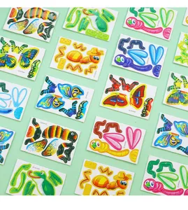 Detailansicht von 3D-Insektenrätselkarten für Kinderbasteln