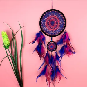 Handmade Dreamcatcher Wall Hanging Plastic Wooden Beads Woven Feather Tassel Dream Catcher Home Decor Accents Ornament